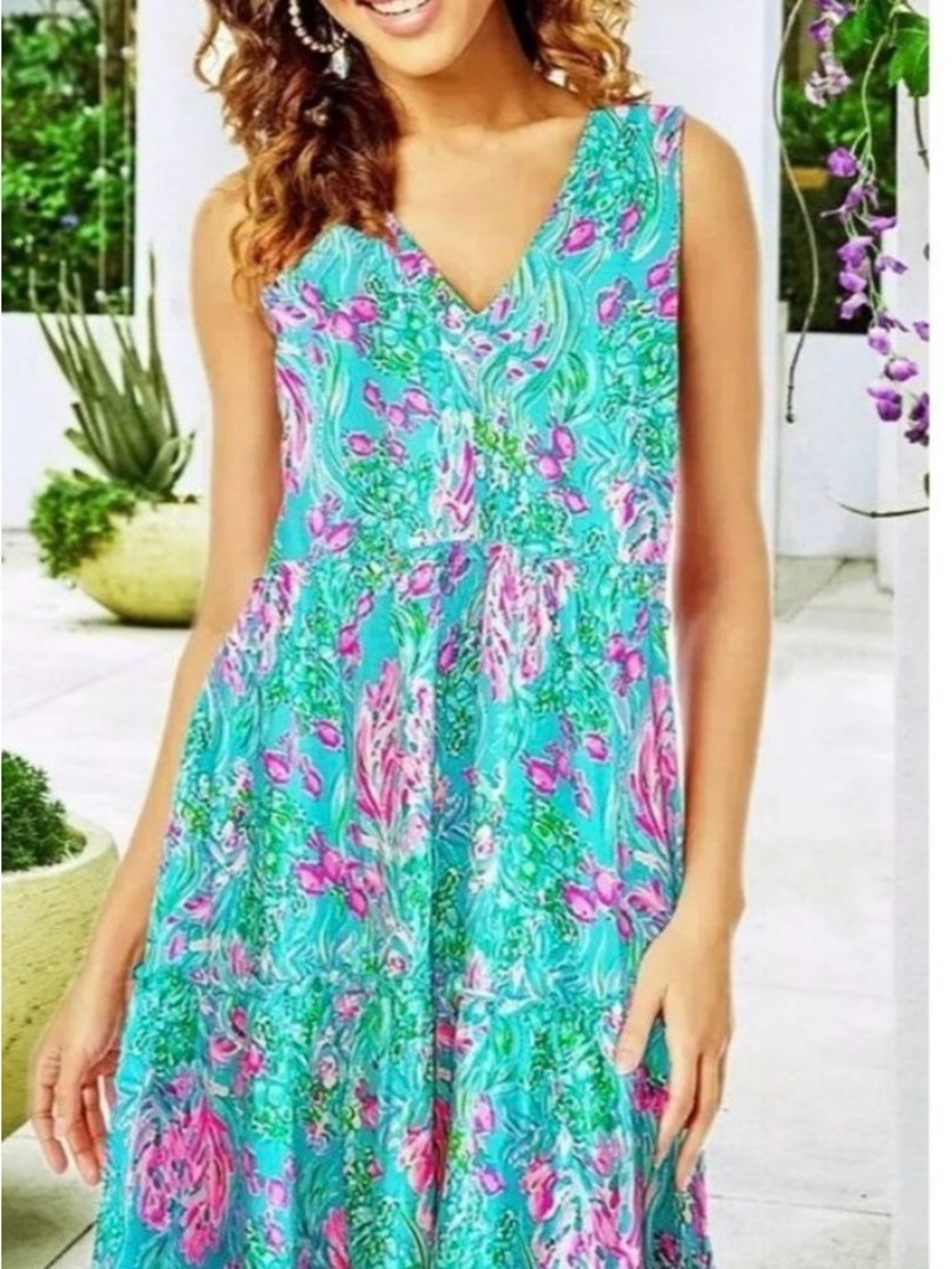 Lilly Pulitzer Lorina Swing Dress in "Amalfi Blue Best Fishes"